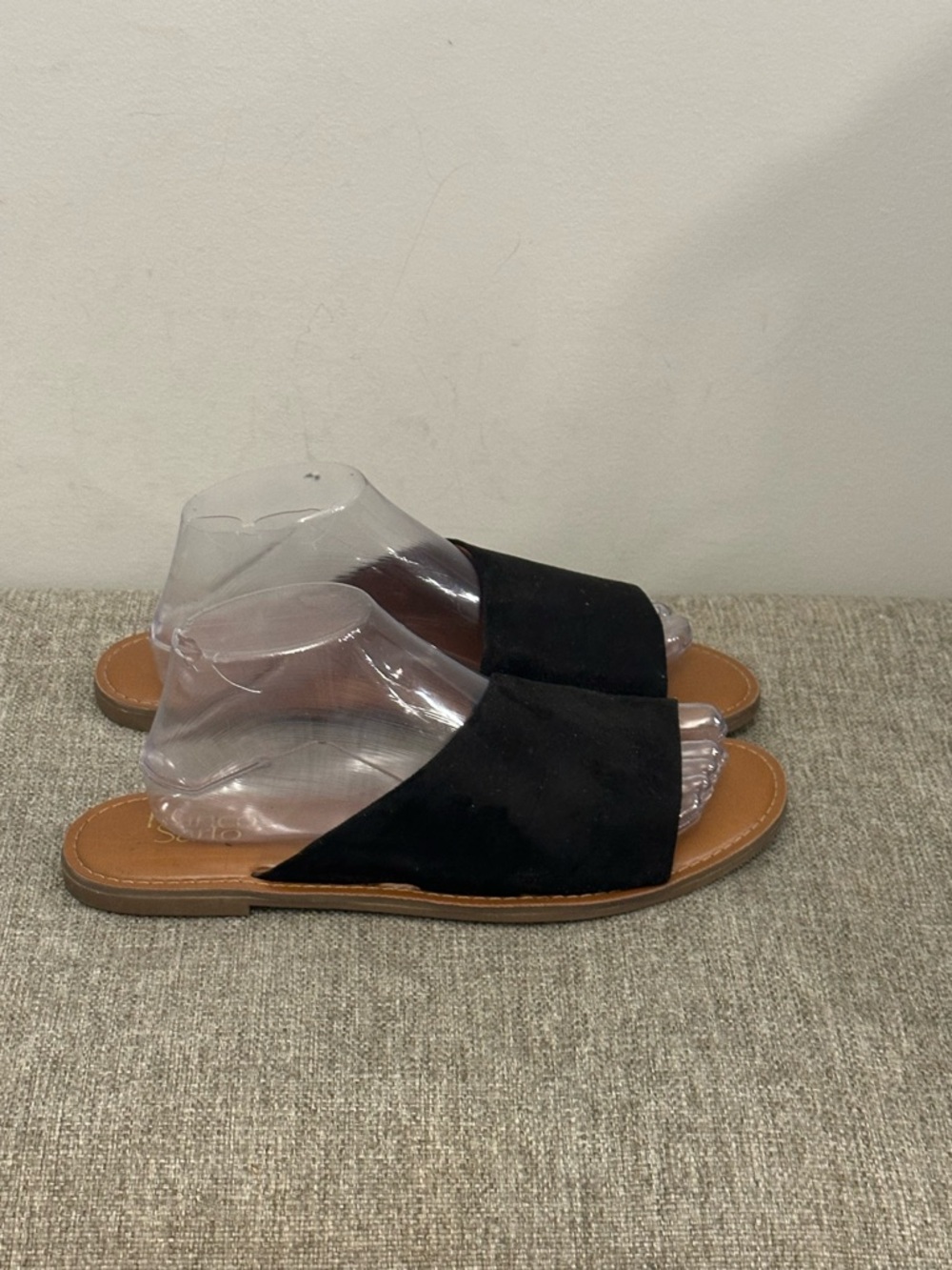 Franco Sarto Women’s Black Suede Slip On Sandals Size 10